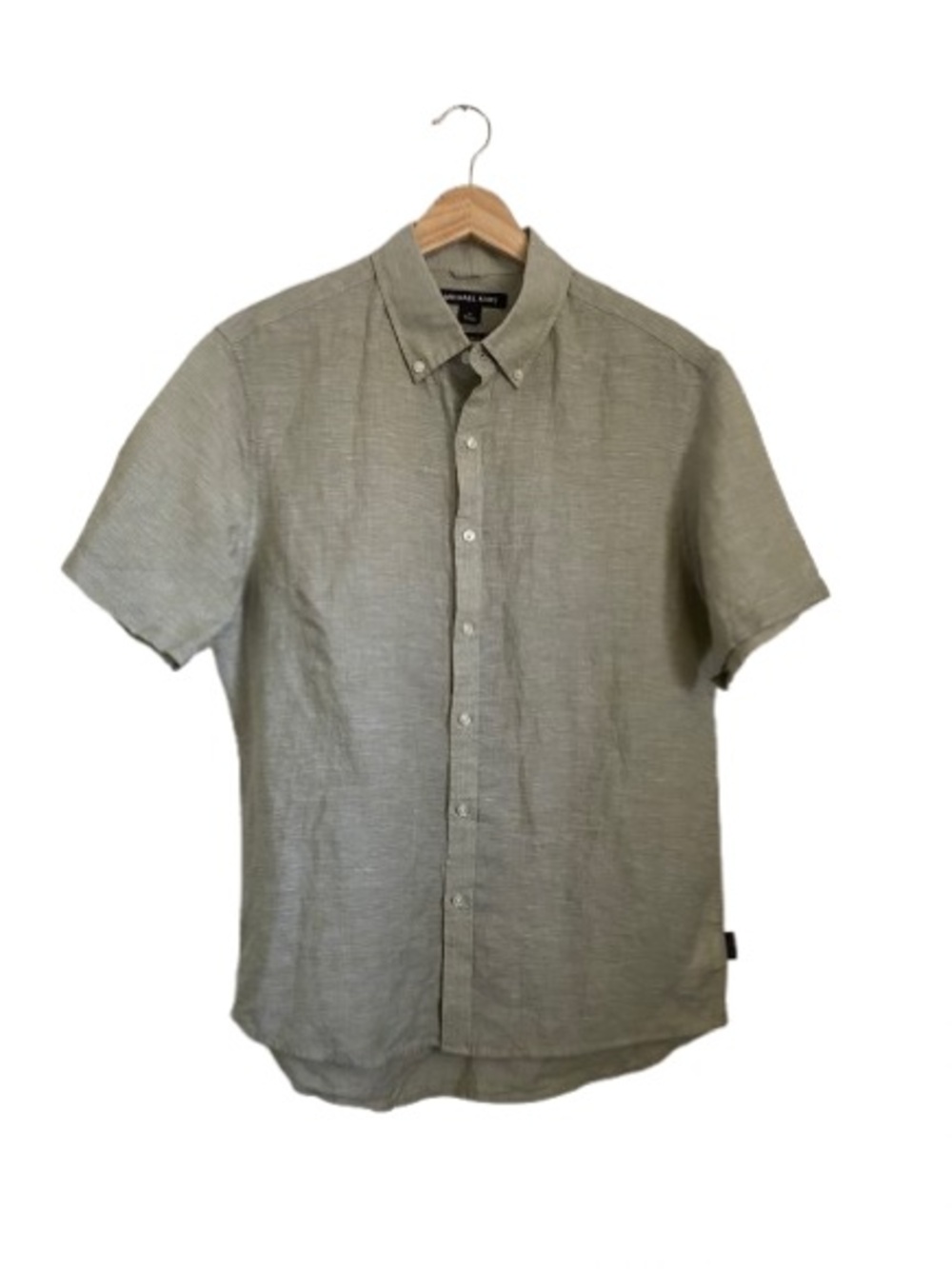 Michael Kors Short Sleeve Button-Down Shirt - Sage Green